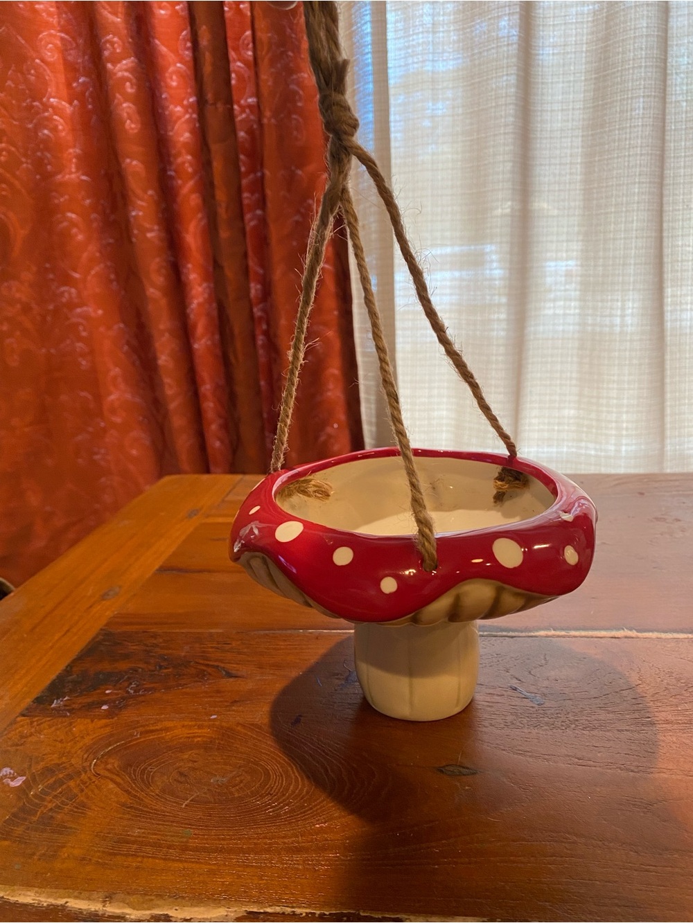 Mushroom Polka Dot Hanging Planter